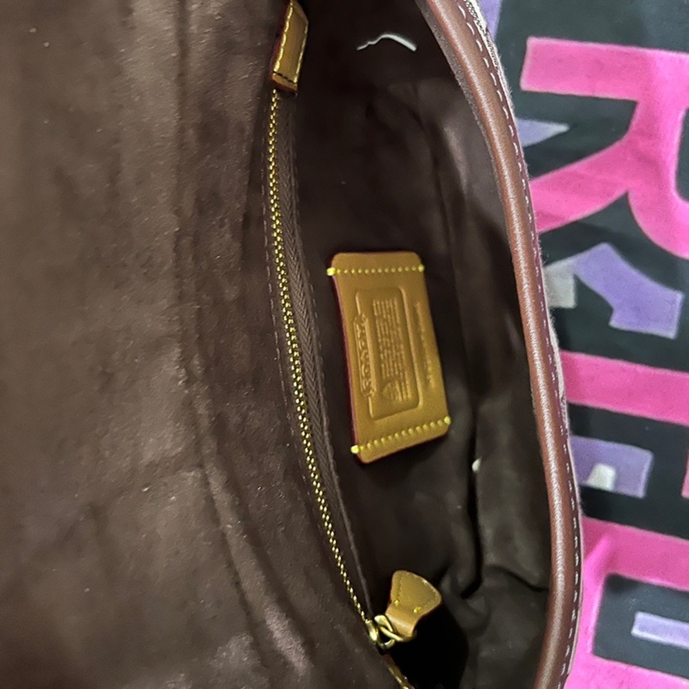 Coach Brown Signature Canvas Saddle Crossbody with Gold Hardware - Picture 10 of 11
